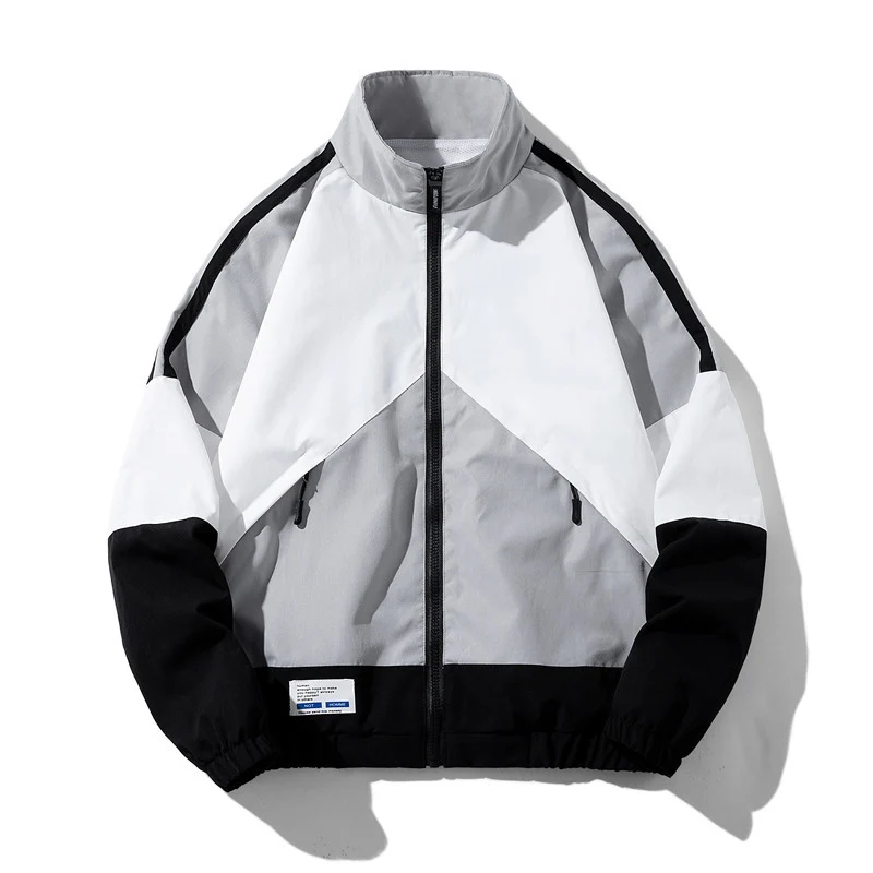 Herren Sportliche Track-Windbreakerjacke mit Stehkragen, Mesh‑Futter und Reißverschlusstaschen Nord Taschen