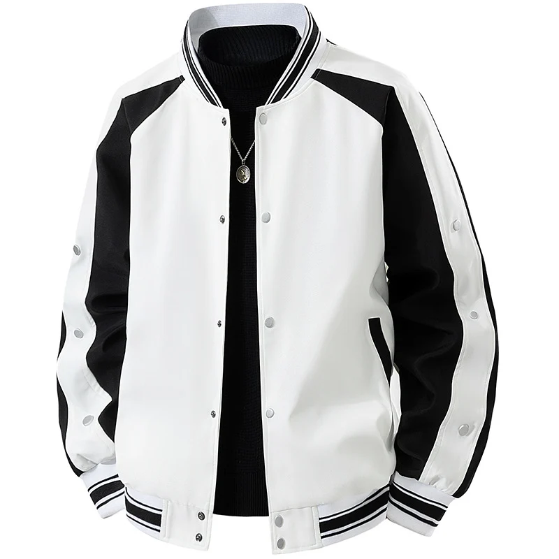 Herren Retro-College-Blouson mit Druckknopfverschluss, Raglanärmeln und Rippbündchen Nord Taschen