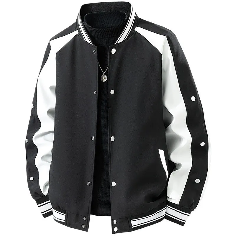 Herren Retro-College-Blouson mit Druckknopfverschluss, Raglanärmeln und Rippbündchen Nord Taschen