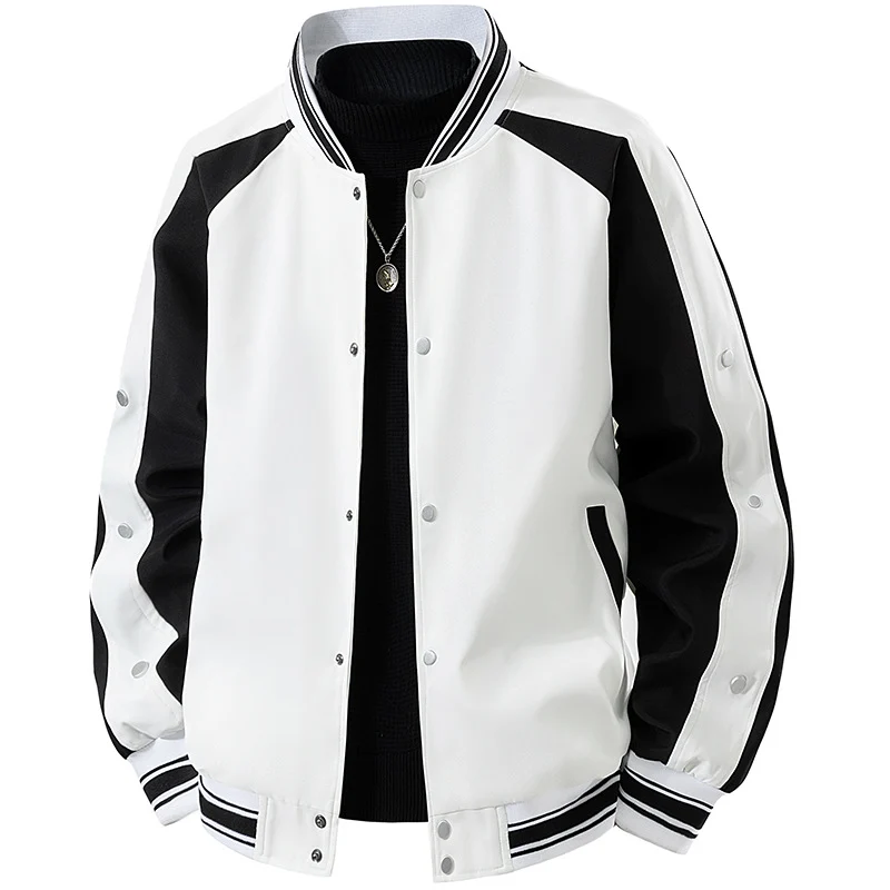 Herren Retro-College-Blouson mit Druckknopfverschluss, Raglanärmeln und Rippbündchen Nord Taschen