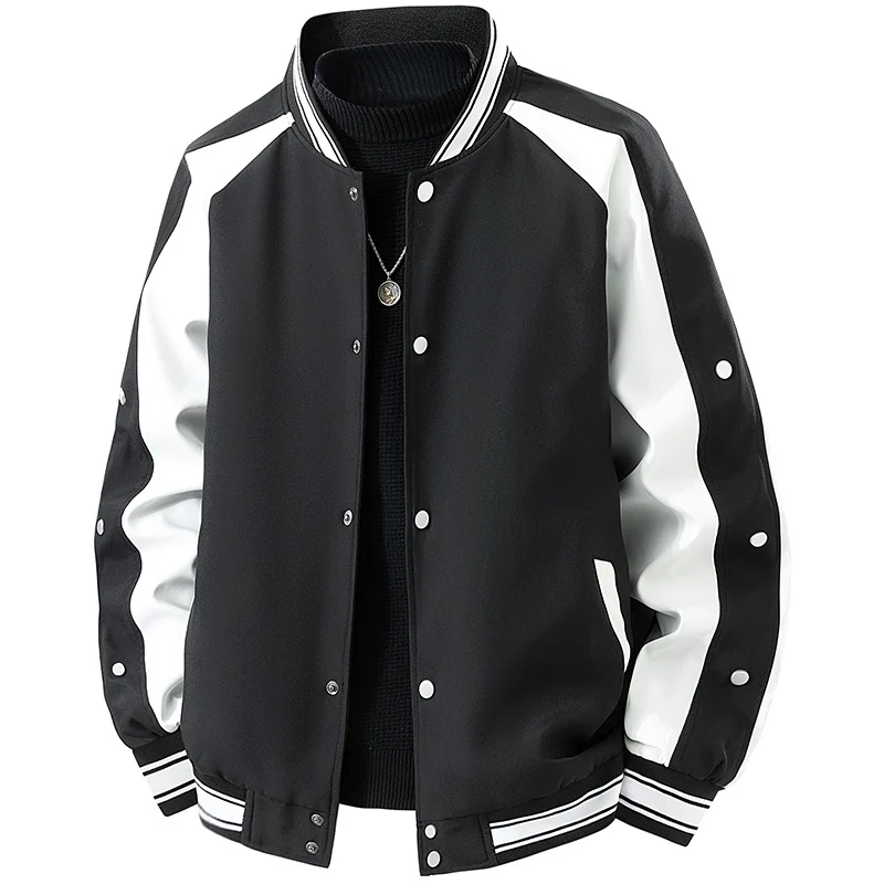 Herren Retro-College-Blouson mit Druckknopfverschluss, Raglanärmeln und Rippbündchen Nord Taschen