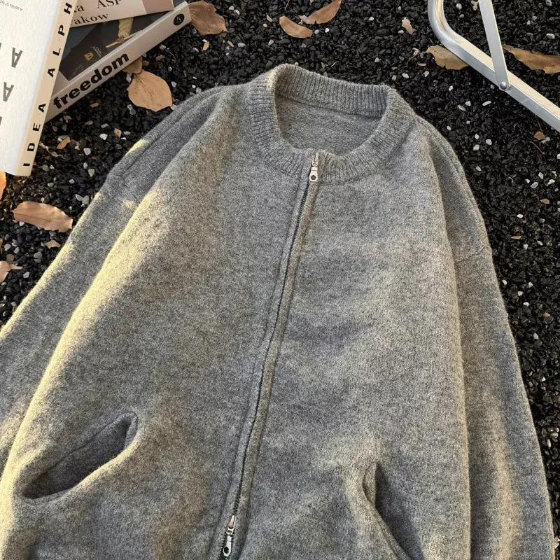Unisex Feinstrick-Zipcardigan mit Rundhals und weichem Alpaka‑Mix Nord Taschen