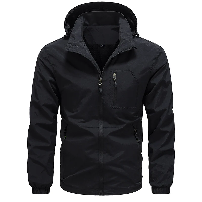 Herren Atmungsaktive ultraleichte Wind- und Regenjacke mit Mesh-Innenfutter und verdeckter Brusttasche Nord Taschen