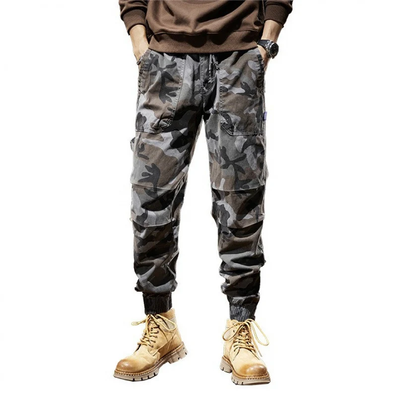 Herren Camouflage-Cargo-Jogger mit elastischem Bund, Utility-Taschen und Kordelzug Nord Taschen