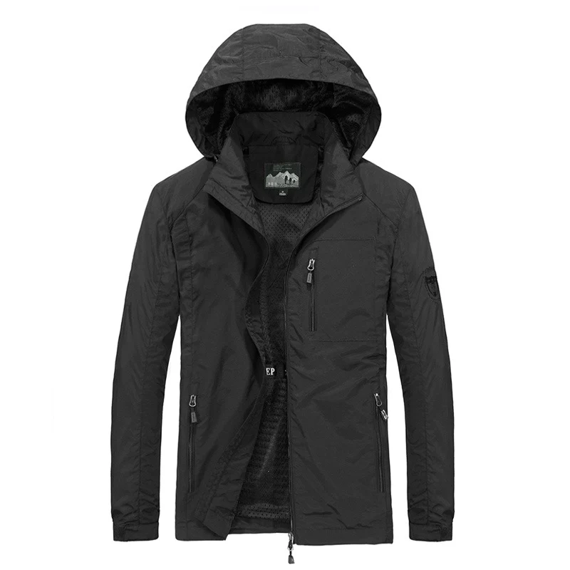 Herren Atmungsaktive Softshell-Hybridjacke mit Kapuze, Mikro-Fleecefutter und Reißverschluss-Brusttasche Nord Taschen