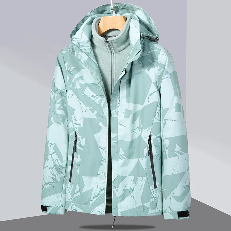 Damen zweilagige Softshelljacke mit abnehmbarer Fleece-Innenjacke und Kapuze Nord Taschen