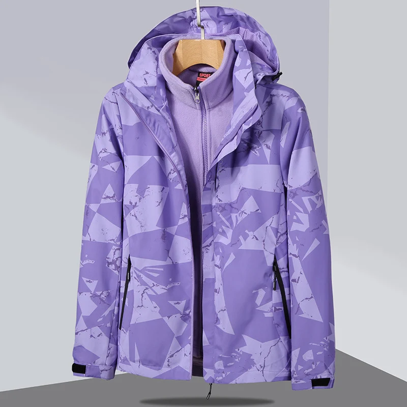 Damen zweilagige Softshelljacke mit abnehmbarer Fleece-Innenjacke und Kapuze Nord Taschen