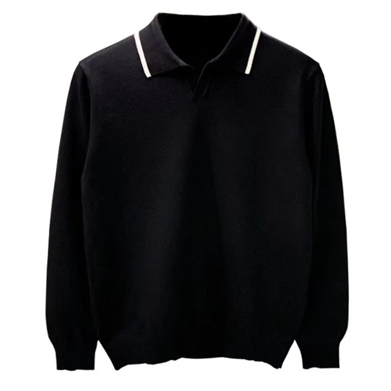 Herren Feinstrick-Polopullover mit offenem Polokragen und kontrastierter Kanten Nord Taschen