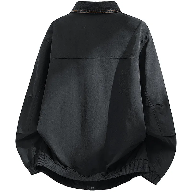 Herren Oversized Utility-Blouson mit Cordkragen, Pattentaschen und elastischem Saum Nord Taschen