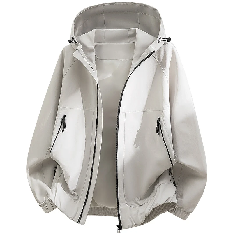 Herren Oversized Kapuzen‑Softshelljacke mit technischer Oberfläche und Kordelzugsaum Nord Taschen