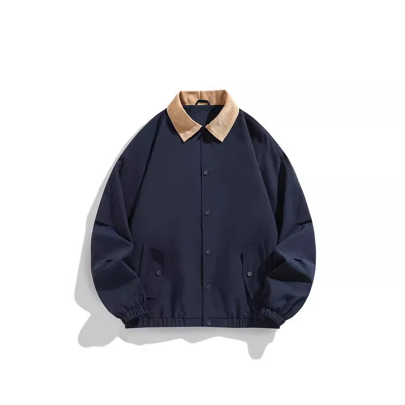 Herren Oversized Blouson mit Cordkragen, Druckknopfverschluss und Pattentaschen Nord Taschen