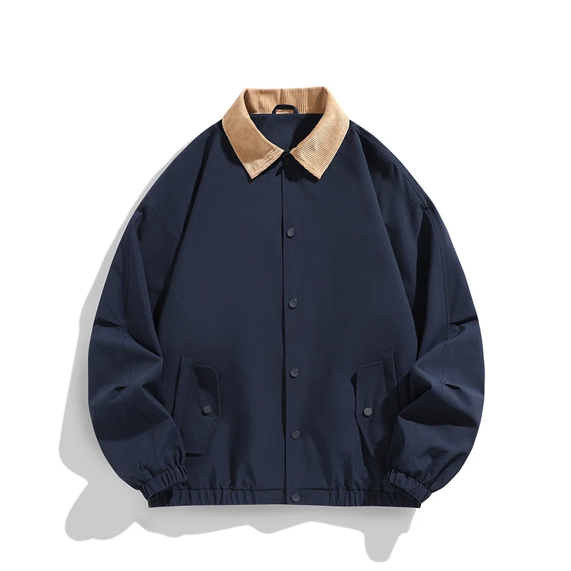 Herren Oversized Blouson mit Cordkragen, Druckknopfverschluss und Pattentaschen Nord Taschen