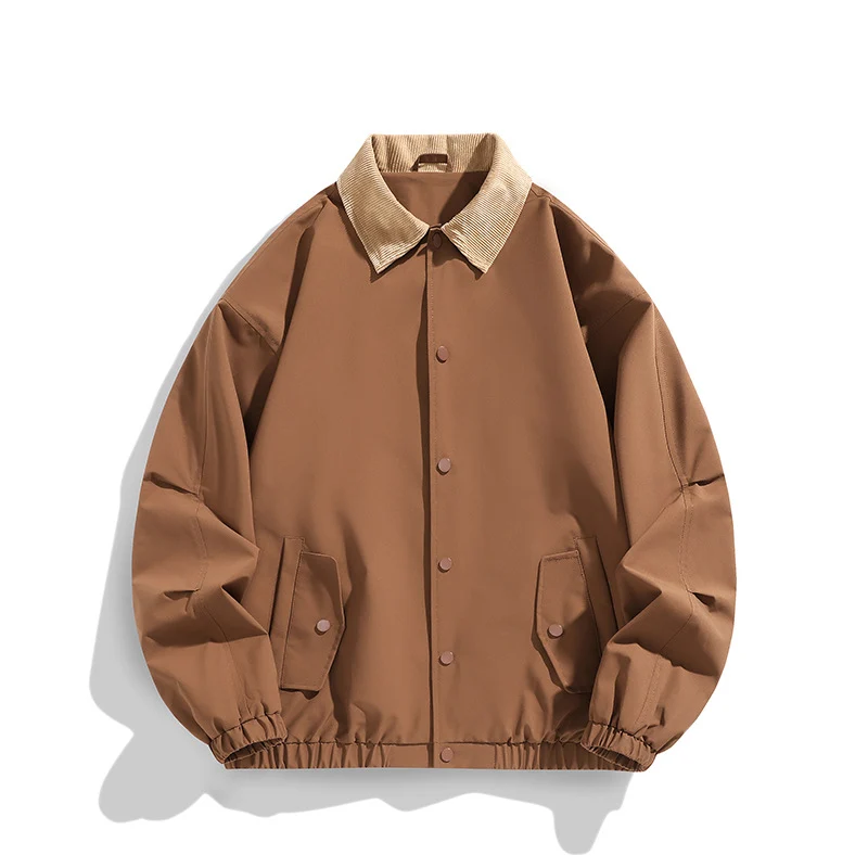 Herren Oversized Blouson mit Cordkragen, Druckknopfverschluss und Pattentaschen Nord Taschen