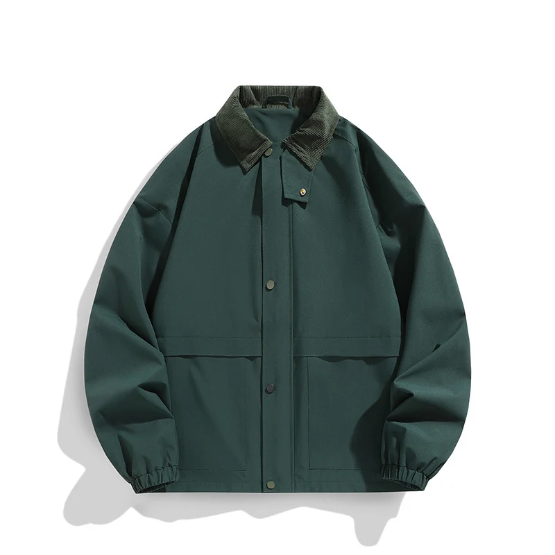 Herren Oversize-Utility-Jacke mit Cordkragen und Druckknopffront Nord Taschen