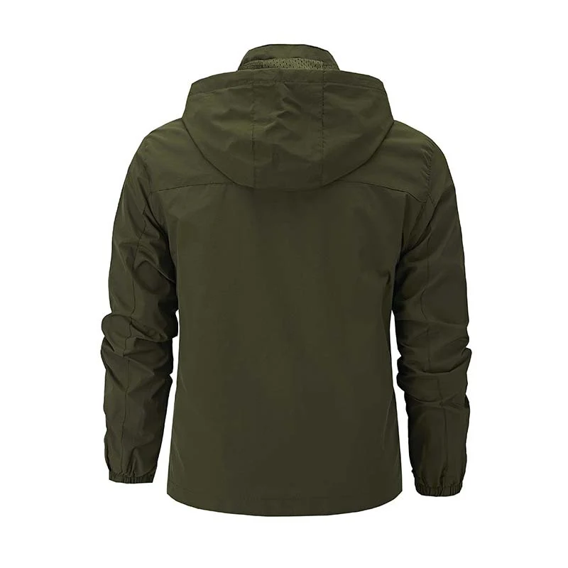 Herren Multifunktionale Softshell-Outdoorjacke mit Kapuze, Brustreißverschluss und atmungsaktivem Futter Nord Taschen