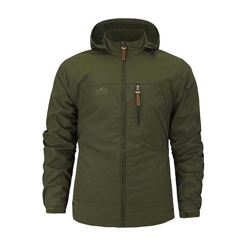 Herren Multifunktionale Softshell-Outdoorjacke mit Kapuze, Brustreißverschluss und atmungsaktivem Futter Nord Taschen