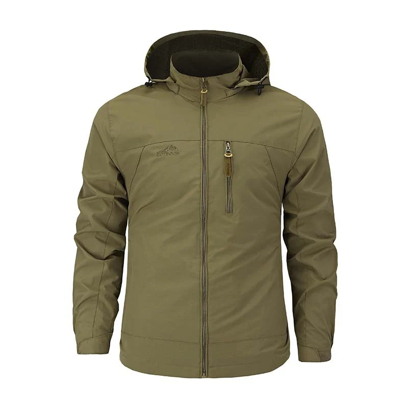 Herren Multifunktionale Softshell-Outdoorjacke mit Kapuze, Brustreißverschluss und atmungsaktivem Futter Nord Taschen