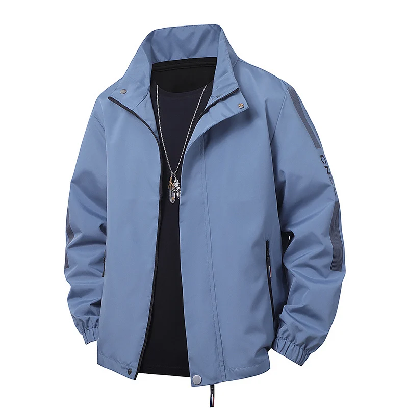 Herren Minimalistische technische Freizeitjacke mit hohem Kragen, verdecktem Reißverschluss und elastischen Bündchen Nord Taschen