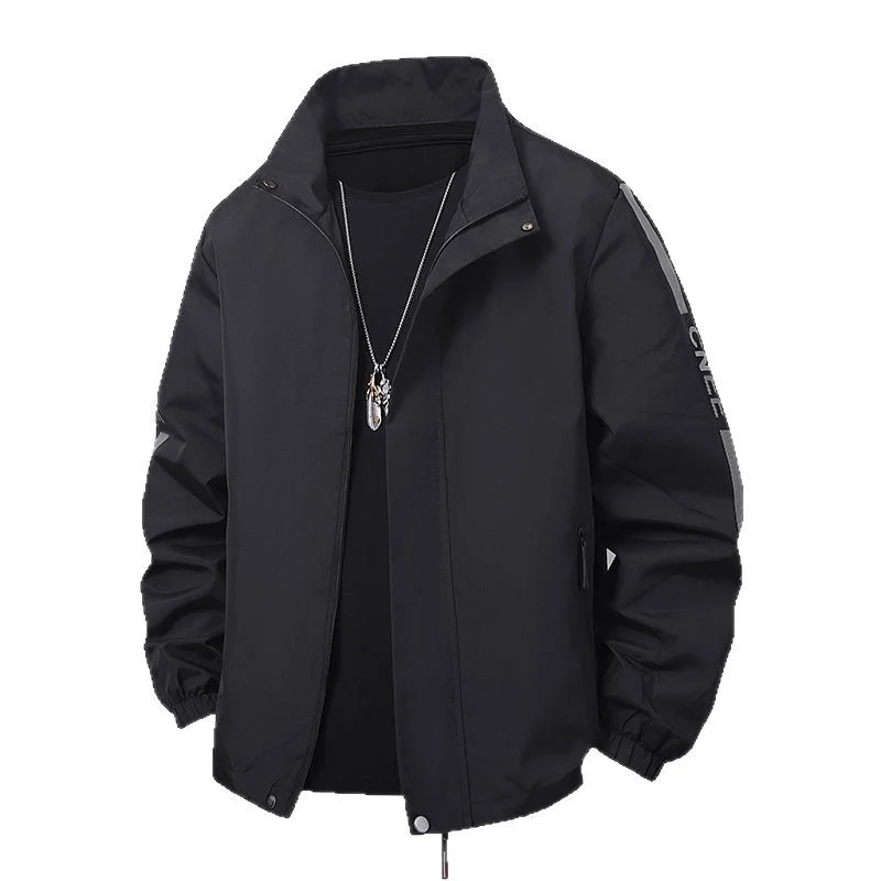 Herren Minimalistische technische Freizeitjacke mit hohem Kragen, verdecktem Reißverschluss und elastischen Bündchen Nord Taschen