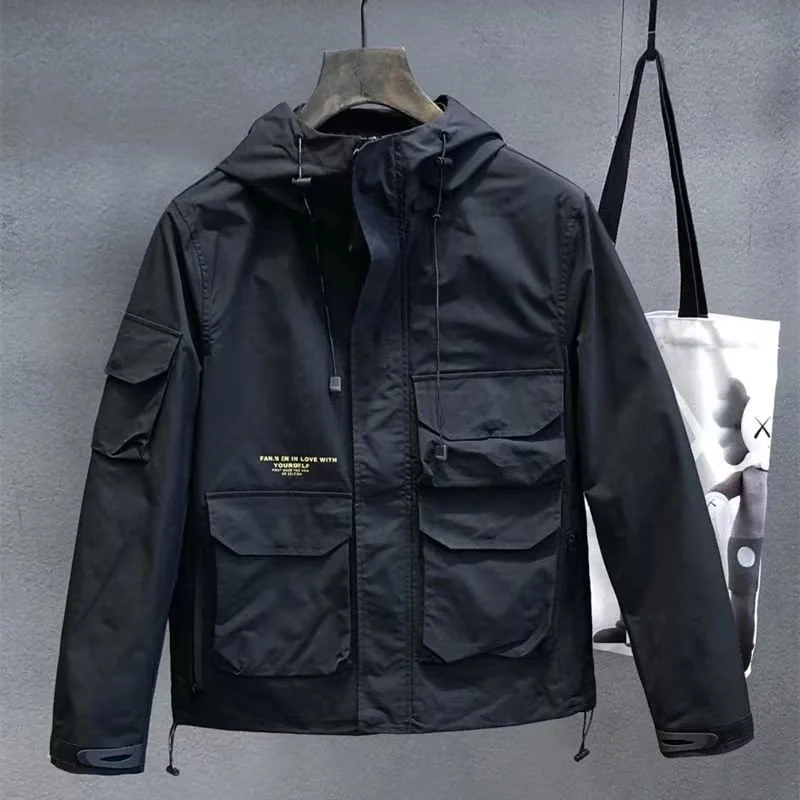 Herren Utility-Outdoorjacke mit Kapuze, Mehrfach-Taschenfront und verstellbarem Saum Nord Taschen
