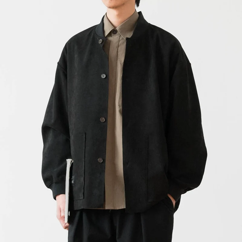 Herren Lockeres Overshirt aus Veloursleder-Imitat mit Knopfleiste und großen Fronttaschen Nord Taschen