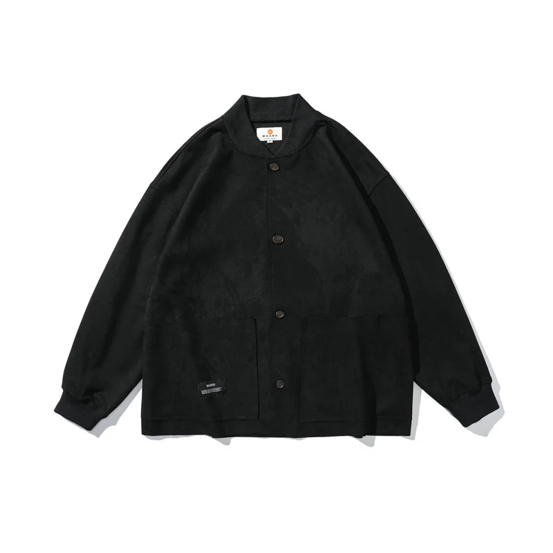 Herren Lockeres Overshirt aus Veloursleder-Imitat mit Knopfleiste und großen Fronttaschen Nord Taschen