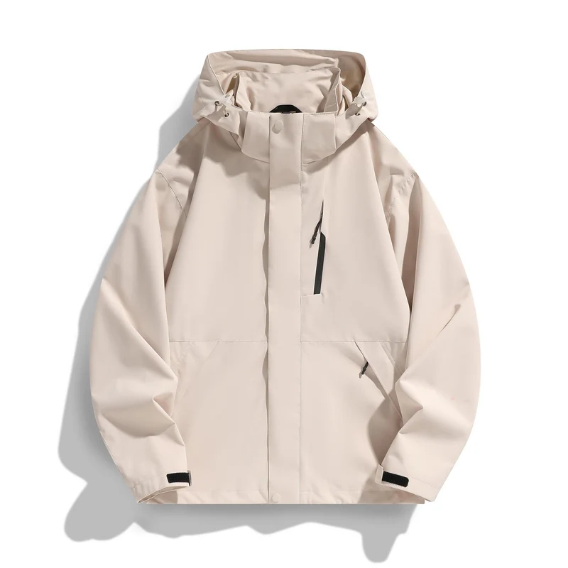 Damen Wasserabweisende Kapuzen‑Übergangsjacke mit verstellbarer Kapuze, verdeckter Frontblende und Multifunktionstaschen Nord Taschen