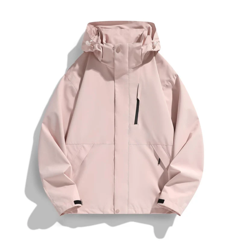 Damen Wasserabweisende Kapuzen‑Übergangsjacke mit verstellbarer Kapuze, verdeckter Frontblende und Multifunktionstaschen Nord Taschen