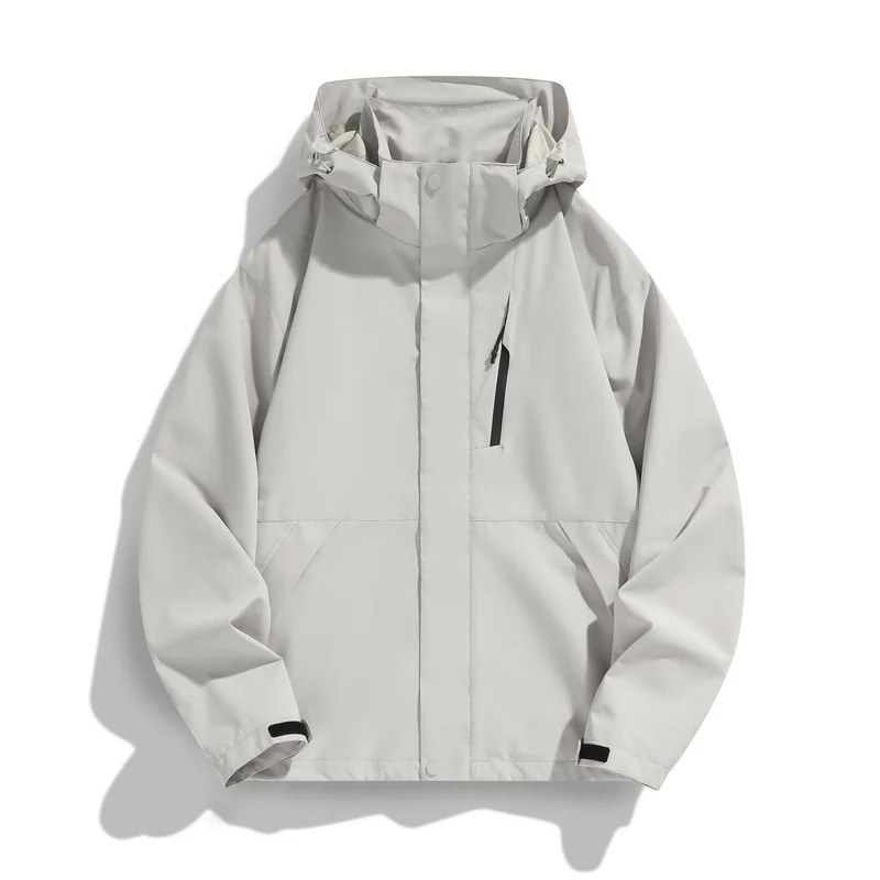 Damen Wasserabweisende Kapuzen‑Übergangsjacke mit verstellbarer Kapuze, verdeckter Frontblende und Multifunktionstaschen Nord Taschen