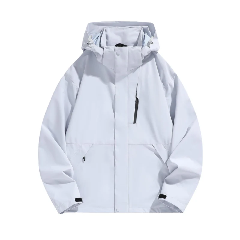 Damen Wasserabweisende Kapuzen‑Übergangsjacke mit verstellbarer Kapuze, verdeckter Frontblende und Multifunktionstaschen Nord Taschen