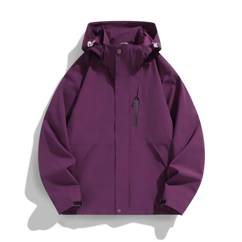 Damen Wasserabweisende Kapuzen‑Übergangsjacke mit verstellbarer Kapuze, verdeckter Frontblende und Multifunktionstaschen Nord Taschen