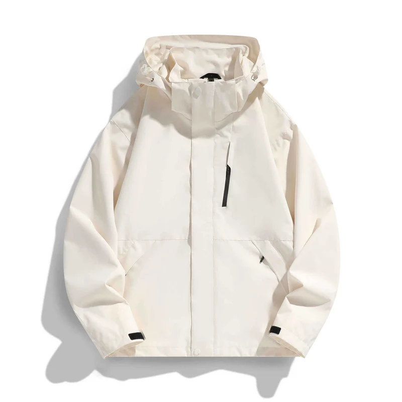 Damen Wasserabweisende Kapuzen‑Übergangsjacke mit verstellbarer Kapuze, verdeckter Frontblende und Multifunktionstaschen Nord Taschen