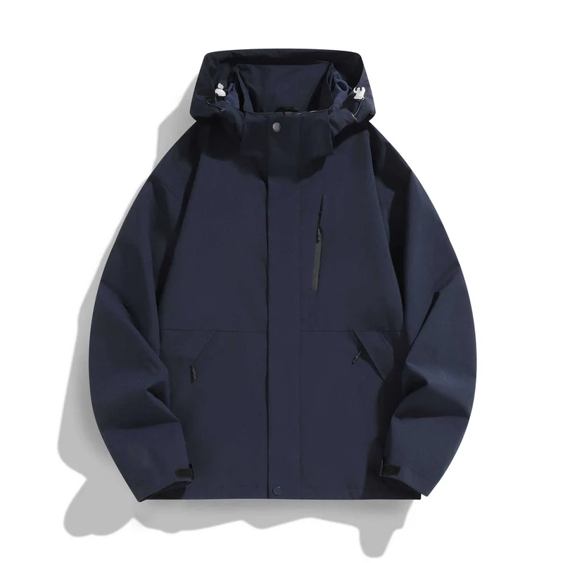 Damen Wasserabweisende Kapuzen‑Übergangsjacke mit verstellbarer Kapuze, verdeckter Frontblende und Multifunktionstaschen Nord Taschen