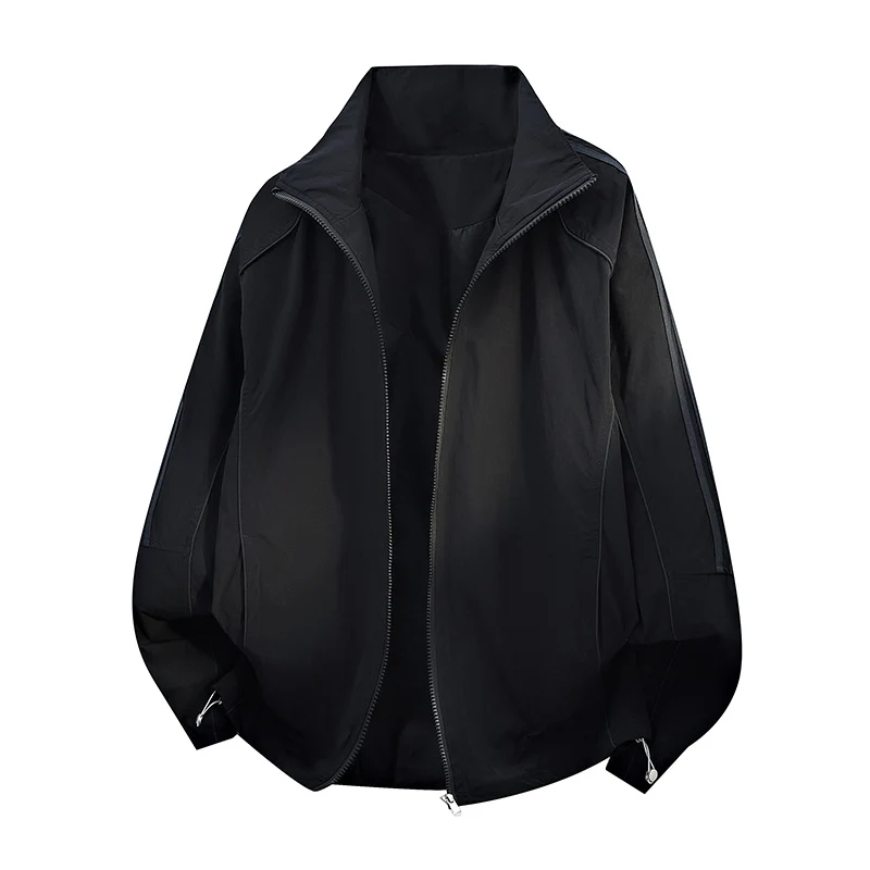 Damen Leichte Oversize-Windjacke mit Stehkragen, Kordelzug und elastischen Bündchen Nord Taschen