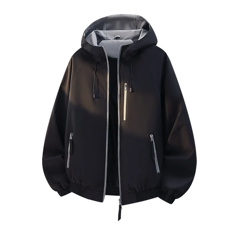 Damen Leichte Kapuzen‑Shelljacke im Urban‑Look mit kontrastfarbenem Futter, Reißverschlusstaschen und elastischem Bund Nord Taschen