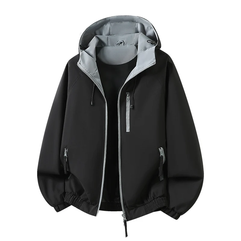 Damen Leichte Kapuzen‑Shelljacke im Urban‑Look mit kontrastfarbenem Futter, Reißverschlusstaschen und elastischem Bund Nord Taschen