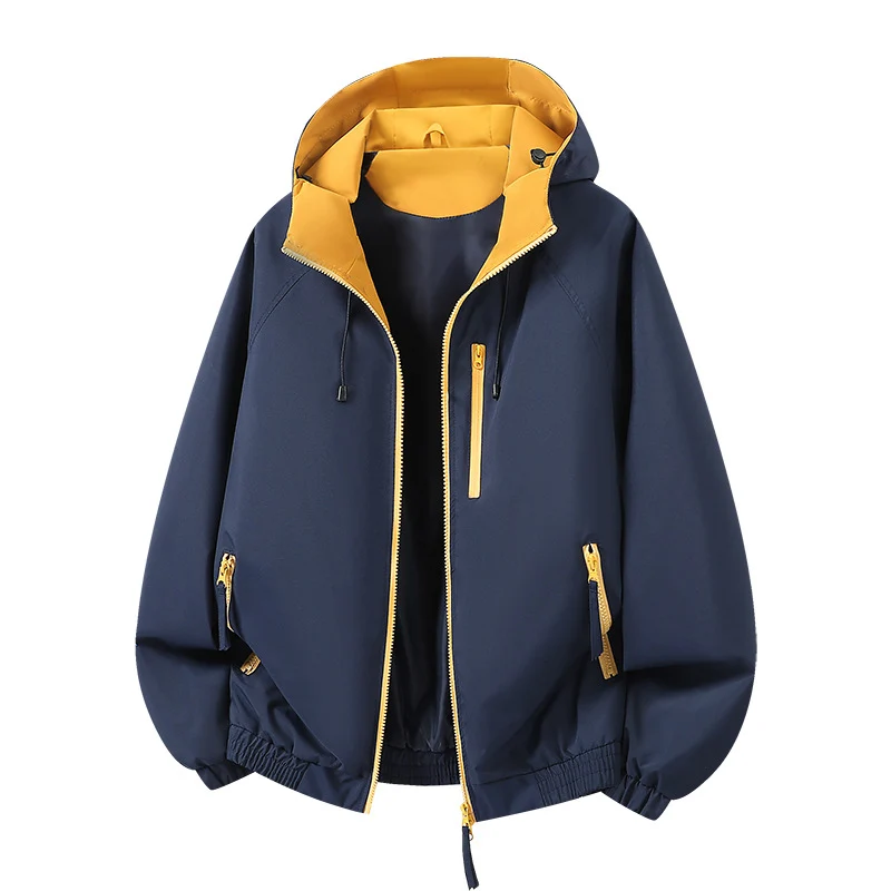 Damen Leichte Kapuzen‑Shelljacke im Urban‑Look mit kontrastfarbenem Futter, Reißverschlusstaschen und elastischem Bund Nord Taschen
