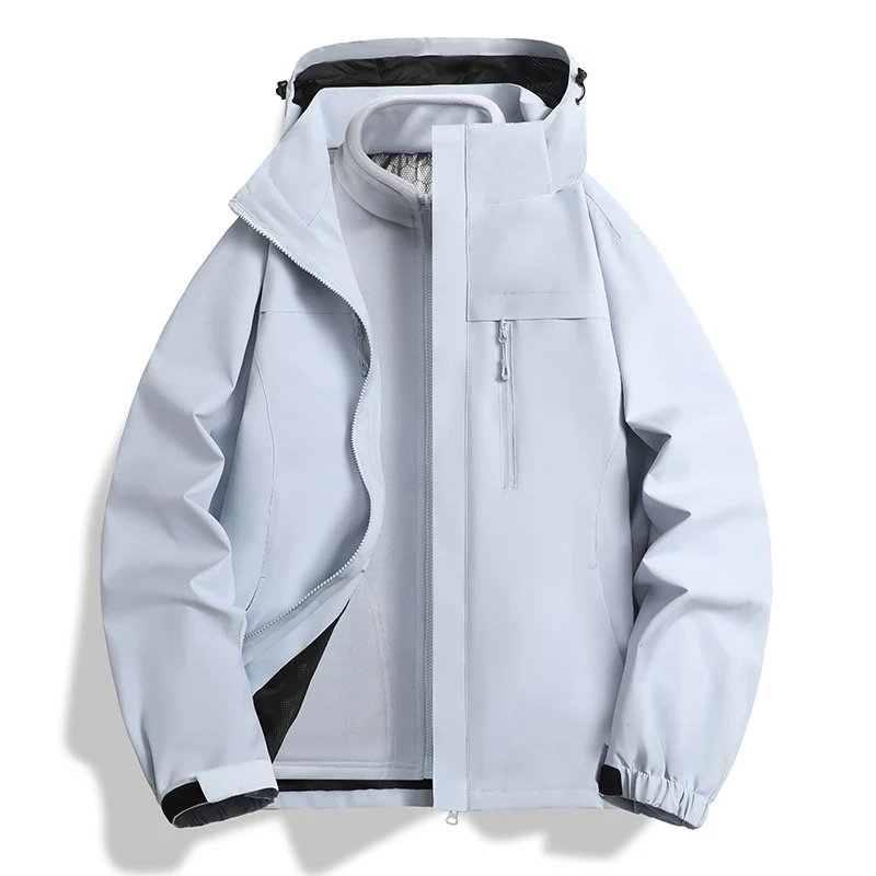 Herren Zwei-in-eins Softshell-Hybridjacke mit abnehmbarer Fleece-Innenjacke und wasserabweisender Membran Nord Taschen