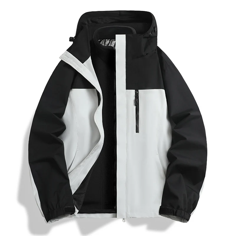 Herren Zwei-in-eins Softshell-Hybridjacke mit abnehmbarer Fleece-Innenjacke und wasserabweisender Membran Nord Taschen