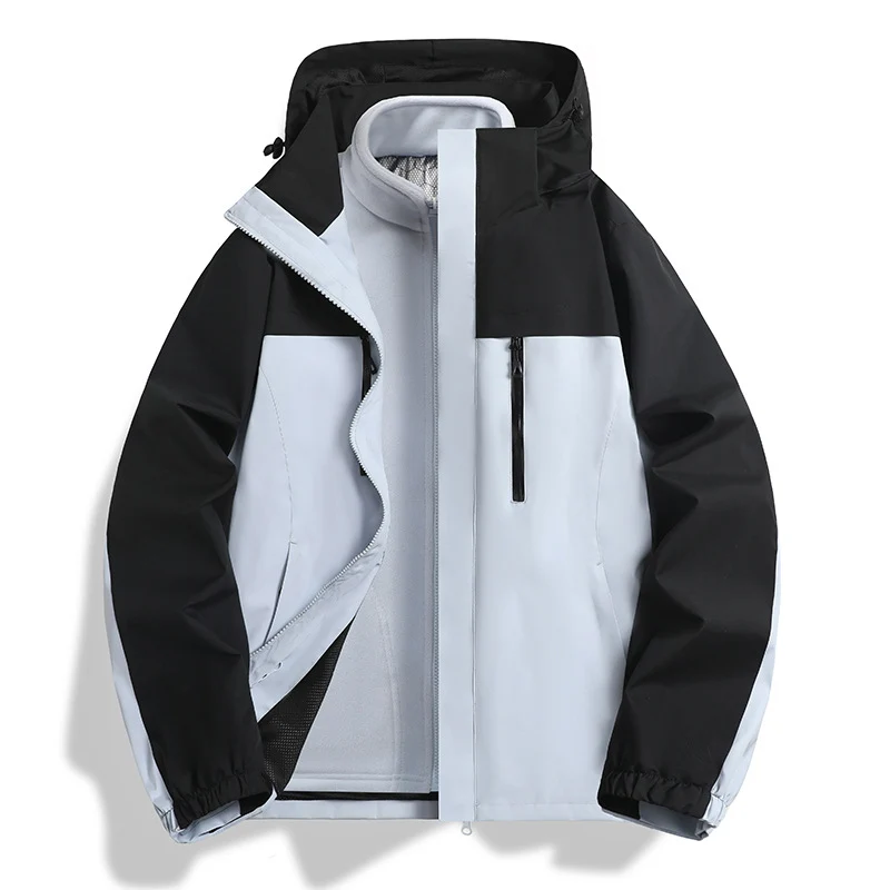 Herren Zwei-in-eins Softshell-Hybridjacke mit abnehmbarer Fleece-Innenjacke und wasserabweisender Membran Nord Taschen