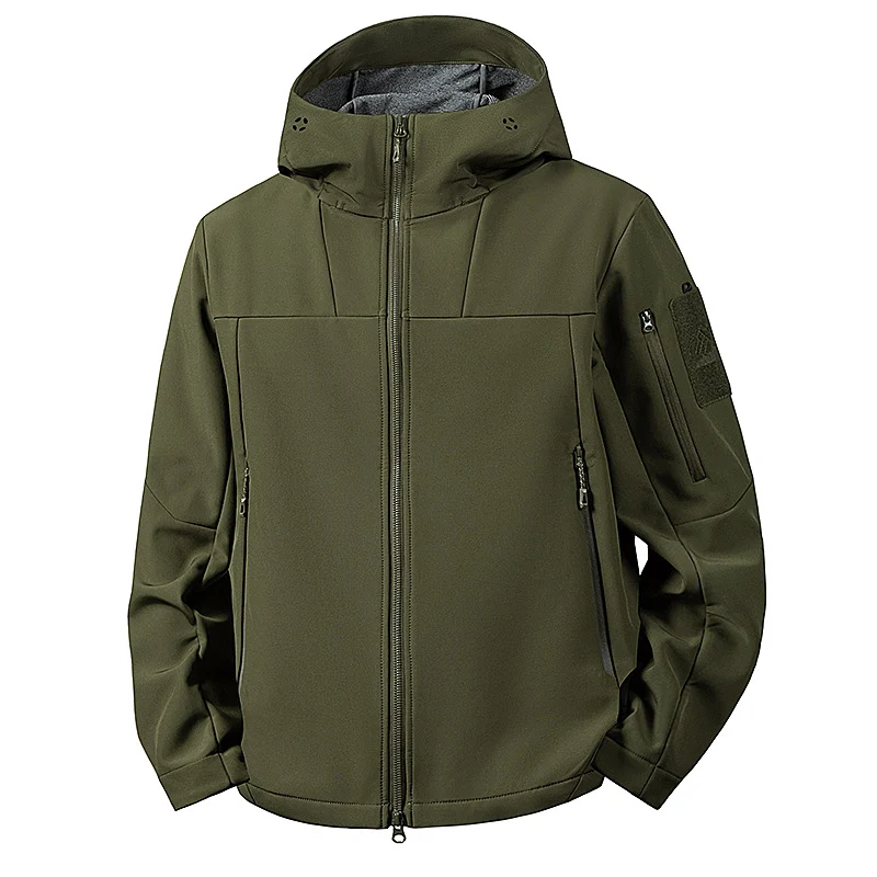 Herren wind- und wasserabweisende Softshelljacke mit Kapuze und taktischen Taschen Nord Taschen