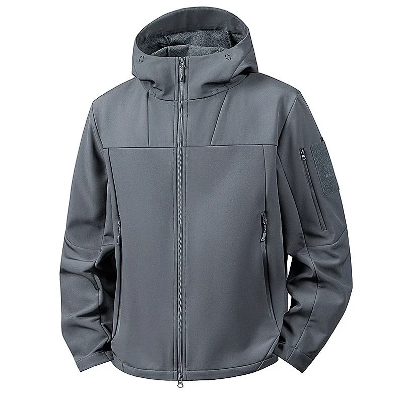 Herren wind- und wasserabweisende Softshelljacke mit Kapuze und taktischen Taschen Nord Taschen