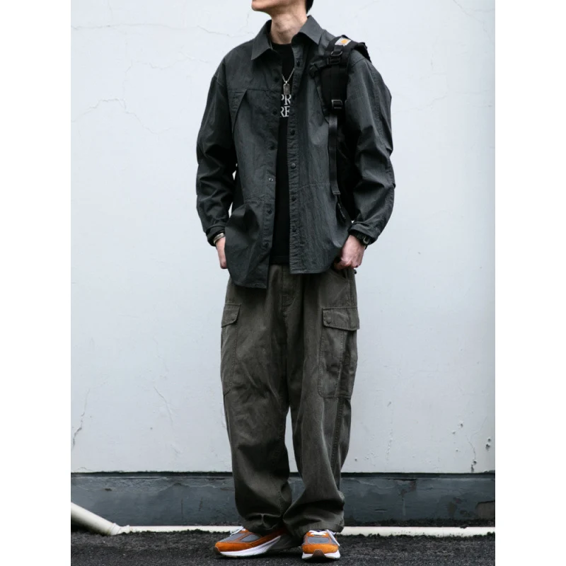 Herren Technisches Field-Overshirt im Utility-Look mit Druckknopfleiste und kastiger Passform Nord Taschen