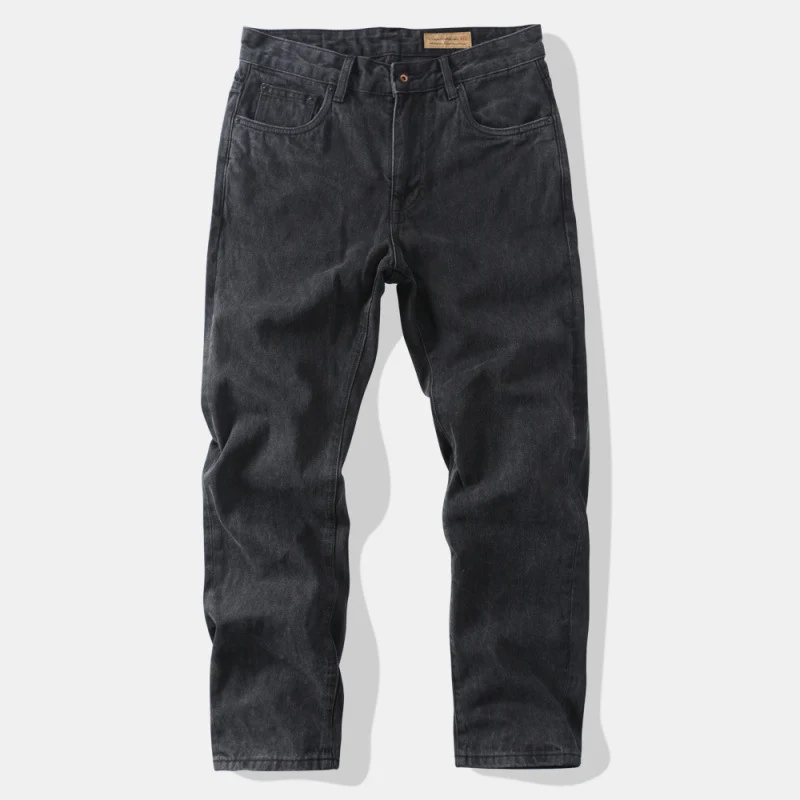 Herren Tapered Relaxed Denim-Jeans mit hoher Bundhöhe und cleaner Used-Optik Nord Taschen