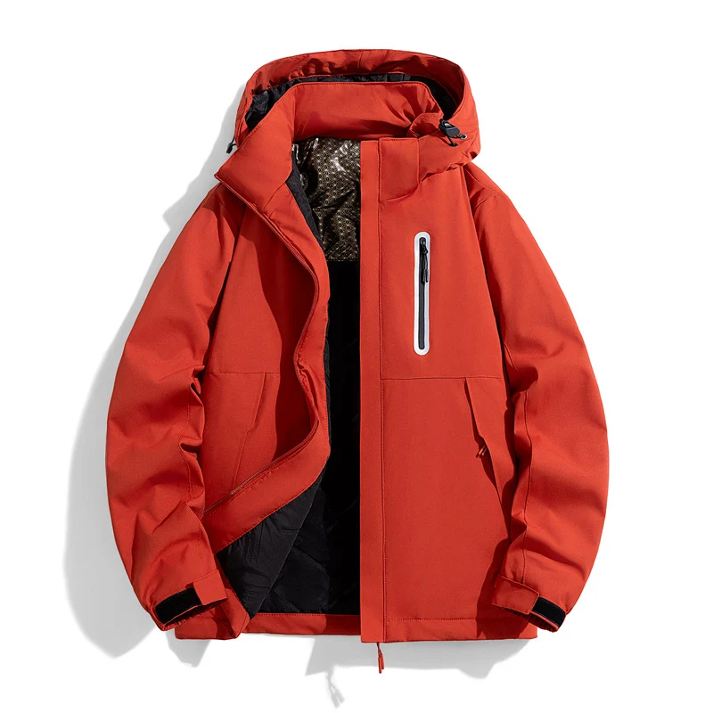 Herren wasserabweisende gesteppte Winterjacke mit Kapuze, thermischer Isolierung und reflektierender Brusttasche Nord Taschen