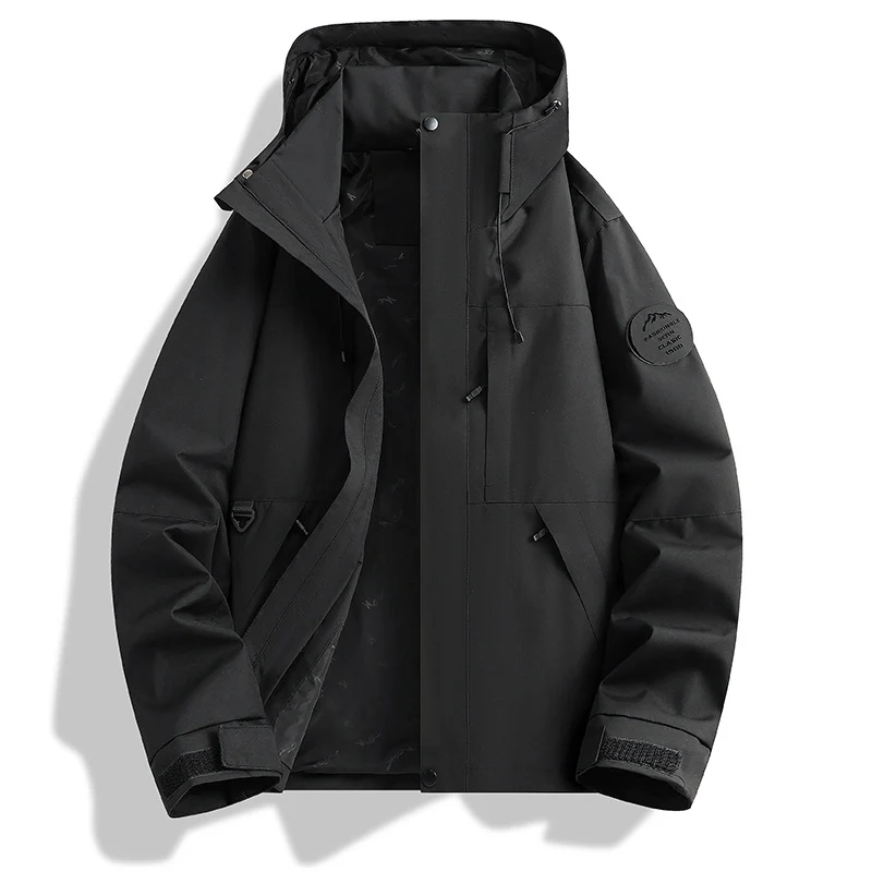 Herren Wasser- und Winddichte Softshell-Outdoorjacke mit verstellbarer Kapuze Nord Taschen