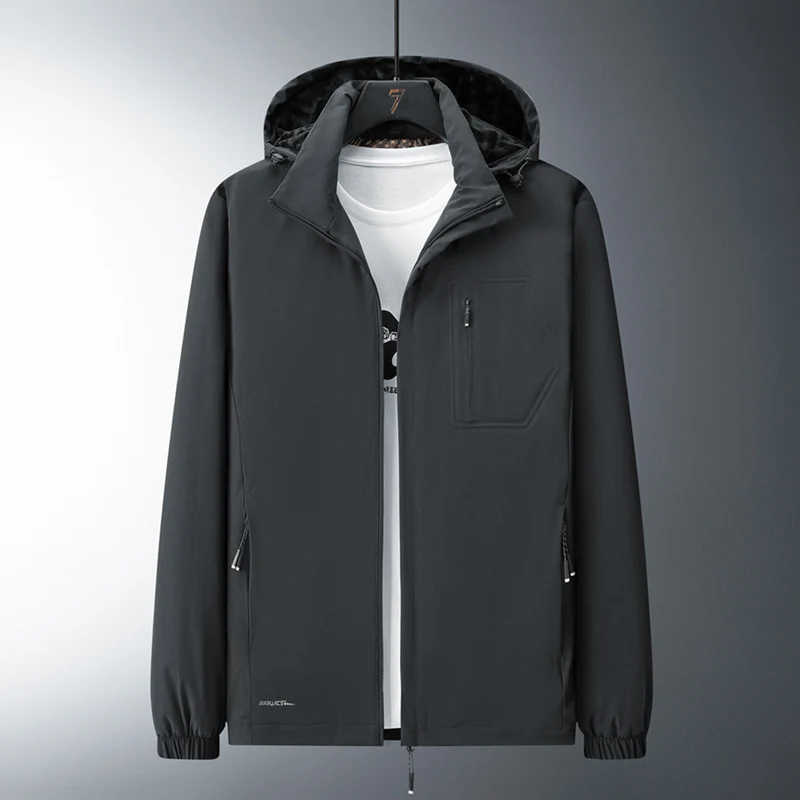 Herren Urban-minimalistische Softshell-Kapuzenjacke mit verdeckten Reißverschlüssen und elastischem Saum Nord Taschen