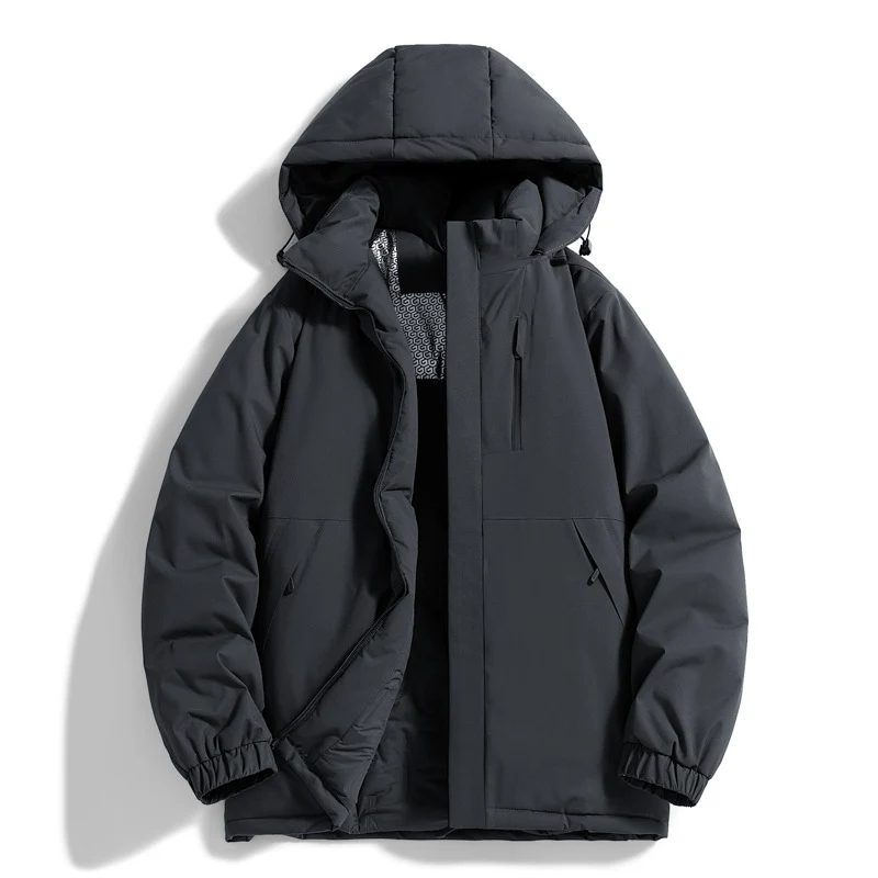 Herren Technischer Steppparka mit Kapuze, Thermo-Isolierung und Brust-Reißverschlusstasche Nord Taschen