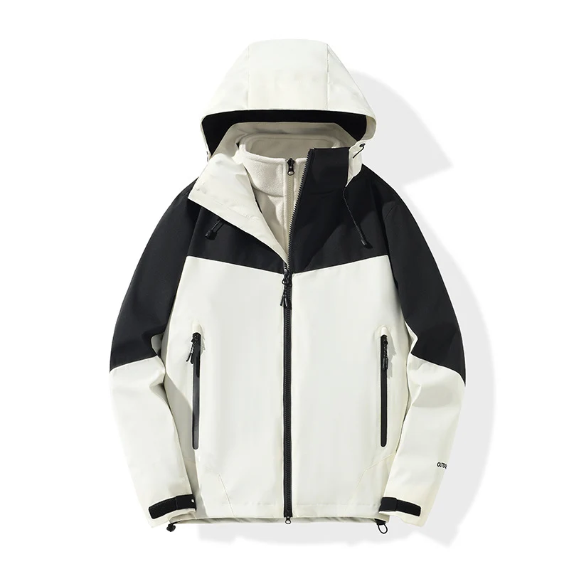 Herren Softshell-Hybridjacke mit Kapuze, getapten Reißverschlüssen und verstellbarem Saum Nord Taschen