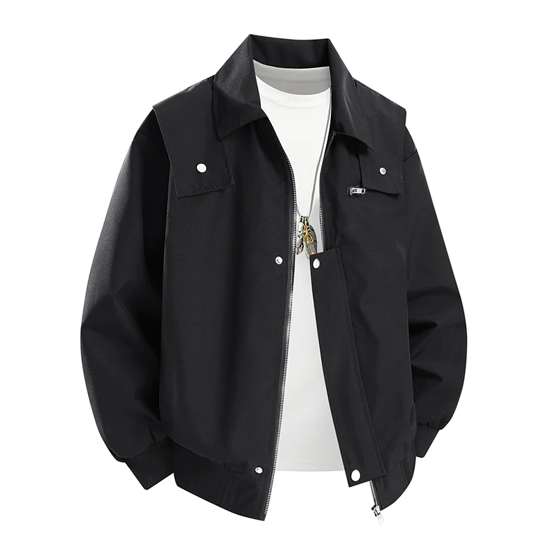 Herren Oversize-Utility-Coachjacke mit Reißverschluss, Druckknopfleiste und elastischen Bündchen Nord Taschen